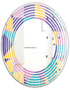 Geometrical Pastel Abstract I - Modern Round or Oval Wall Mirror - Wave