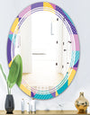 Geometrical Pastel Abstract I - Modern Round or Oval Wall Mirror - Triple C