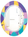 Geometrical Pastel Abstract I - Modern Round or Oval Wall Mirror - Triple C