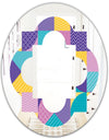 Geometrical Pastel Abstract I - Modern Round or Oval Wall Mirror - Quatrefoil