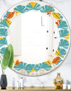 Diamond Retro IV - Cottage Round or Oval Wall Mirror - Leaves