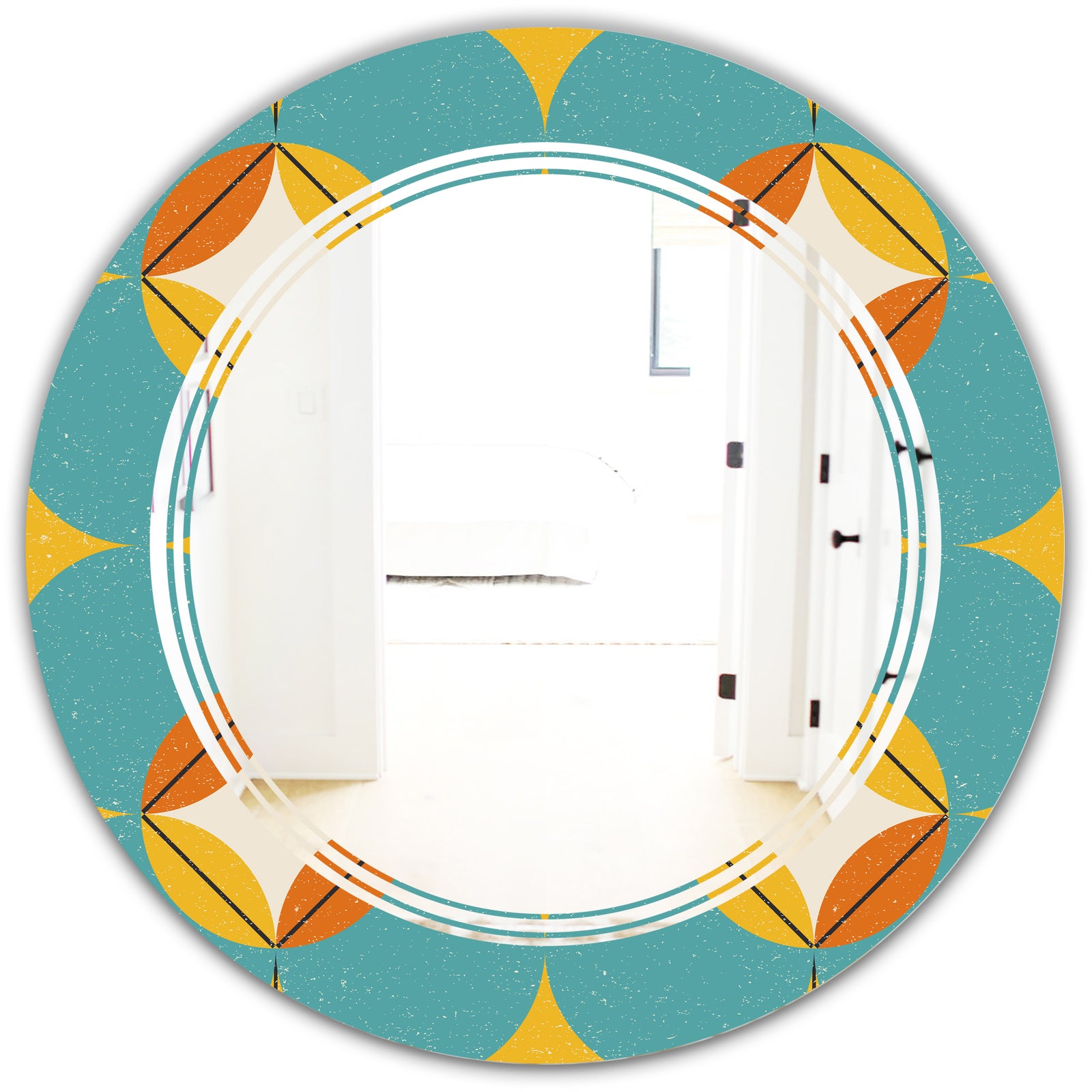 Diamond Retro IV - Cottage Round or Oval Wall Mirror - Triple C