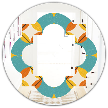 Diamond Retro IV - Cottage Round or Oval Wall Mirror - Quatrefoil