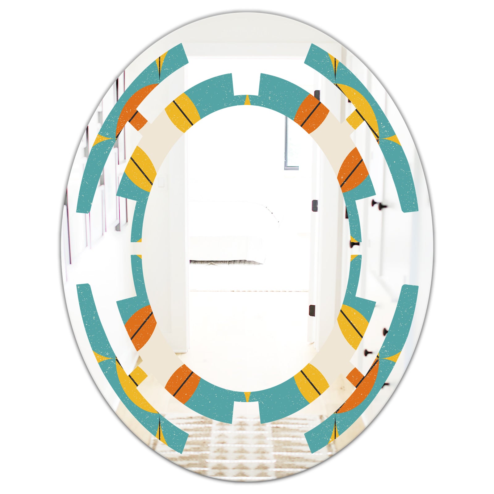 Diamond Retro IV - Cottage Round or Oval Wall Mirror - Space