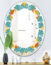 Diamond Retro IV - Cottage Round or Oval Wall Mirror - Leaves