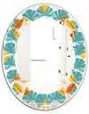 Diamond Retro IV - Cottage Round or Oval Wall Mirror - Leaves