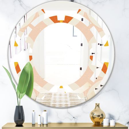 Retro Abstract Design XII - Modern Round or Oval Wall Mirror - Space