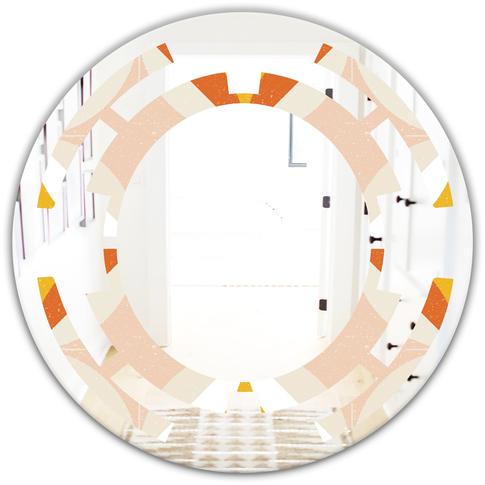 Retro Abstract Design XII - Modern Round or Oval Wall Mirror - Space