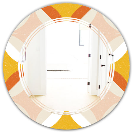 Retro Abstract Design XII - Modern Round or Oval Wall Mirror - Triple C