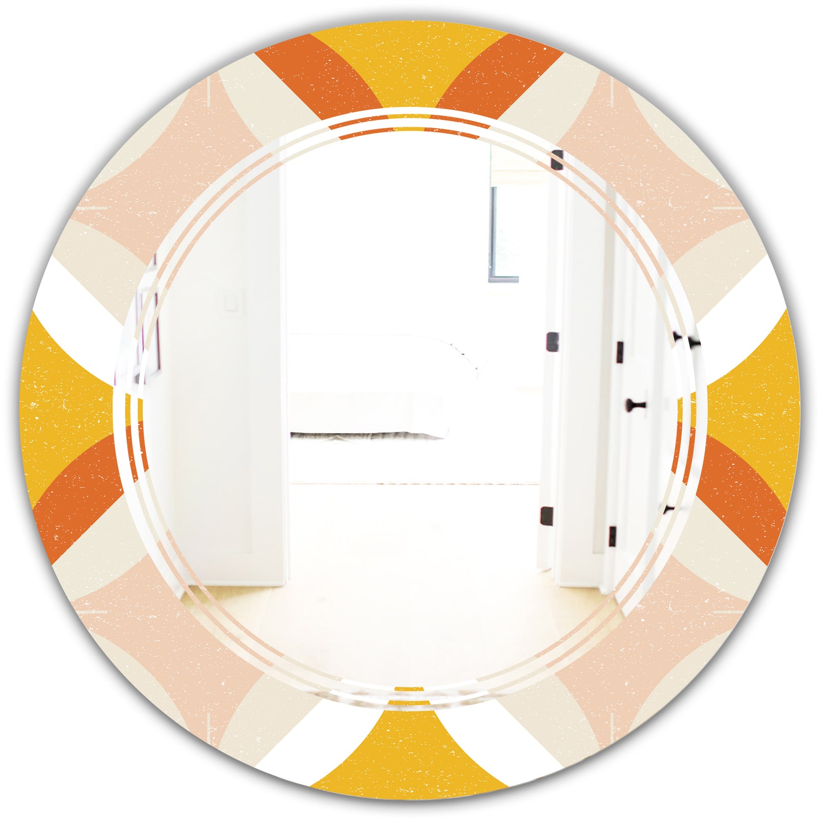 Retro Abstract Design XII - Modern Round or Oval Wall Mirror - Triple C