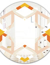 Retro Abstract Design XII - Modern Round or Oval Wall Mirror - Hexagon Star