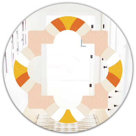 Retro Abstract Design XII - Modern Round or Oval Wall Mirror - Quatrefoil