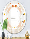 Retro Abstract Design XII - Modern Round or Oval Wall Mirror - Space