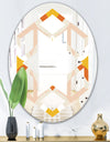 Retro Abstract Design XII - Modern Round or Oval Wall Mirror - Hexagon Star