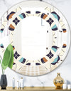 Geometric Retro Design V - Modern Round or Oval Wall Mirror - Space