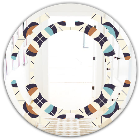 Geometric Retro Design V - Modern Round or Oval Wall Mirror - Space