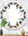 Geometric Retro Design V - Modern Round or Oval Wall Mirror - Quatrefoil
