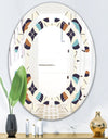 Geometric Retro Design V - Modern Round or Oval Wall Mirror - Space
