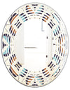 Geometric Retro Design V - Modern Round or Oval Wall Mirror - Wave