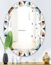 Geometric Retro Design V - Modern Round or Oval Wall Mirror - Triple C