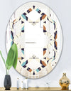 Geometric Retro Design V - Modern Round or Oval Wall Mirror - Hexagon Star
