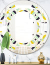 Diamond Retro V - Modern Round or Oval Wall Mirror - Space