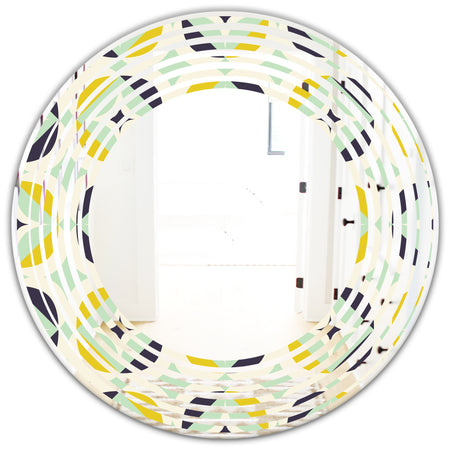Diamond Retro V - Modern Round or Oval Wall Mirror - Wave