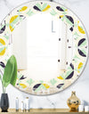 Diamond Retro V - Modern Round or Oval Wall Mirror - Leaves