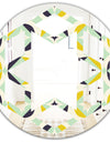 Diamond Retro V - Modern Round or Oval Wall Mirror - Hexagon Star