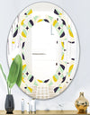 Diamond Retro V - Modern Round or Oval Wall Mirror - Space