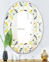 Diamond Retro V - Modern Round or Oval Wall Mirror - Wave