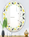 Diamond Retro V - Modern Round or Oval Wall Mirror - Leaves