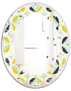 Diamond Retro V - Modern Round or Oval Wall Mirror - Leaves
