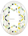 Diamond Retro V - Modern Round or Oval Wall Mirror - Hexagon Star