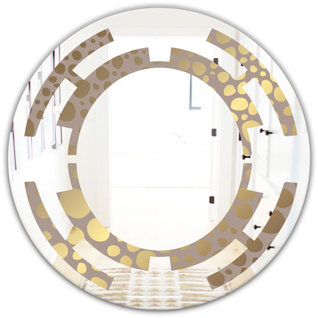 Golden Marble Design III - Modern Round or Oval Wall Mirror - Space