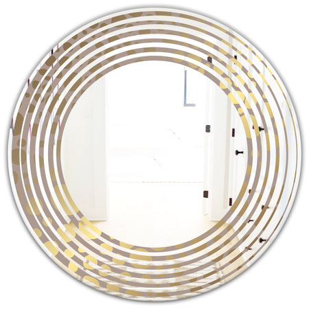 Golden Marble Design III - Modern Round or Oval Wall Mirror - Wave