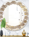 Golden Marble Design III - Modern Round or Oval Wall Mirror - Leaves