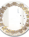 Golden Marble Design III - Modern Round or Oval Wall Mirror - Leaves