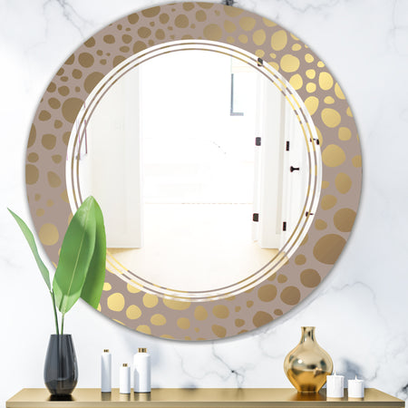 Golden Marble Design III - Modern Round or Oval Wall Mirror - Triple C