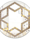 Golden Marble Design III - Modern Round or Oval Wall Mirror - Hexagon Star