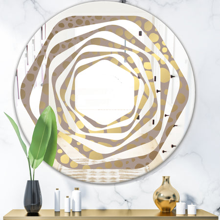 Golden Marble Design III - Modern Round or Oval Wall Mirror - Whirl