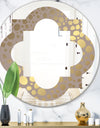 Golden Marble Design III - Modern Round or Oval Wall Mirror - Quatrefoil