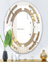 Golden Marble Design III - Modern Round or Oval Wall Mirror - Space
