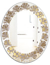 Golden Marble Design III - Modern Round or Oval Wall Mirror - Leaves
