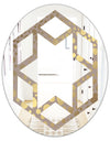 Golden Marble Design III - Modern Round or Oval Wall Mirror - Hexagon Star