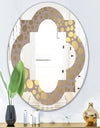 Golden Marble Design III - Modern Round or Oval Wall Mirror - Quatrefoil