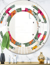 Retro tropical Leaves III - Cottage Round or Oval Wall Mirror - Space