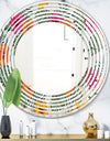 Retro tropical Leaves III - Cottage Round or Oval Wall Mirror - Wave