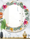 Retro tropical Leaves III - Cottage Round or Oval Wall Mirror - Leaves