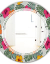 Retro tropical Leaves III - Cottage Round or Oval Wall Mirror - Triple C